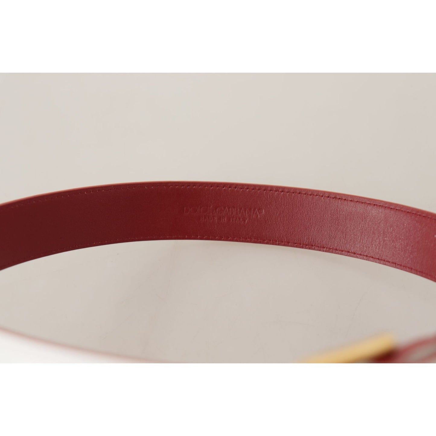 Dolce & Gabbana White Calf Leather Two-Toned Gold Metal Buckle Belt BEL8662 - 70