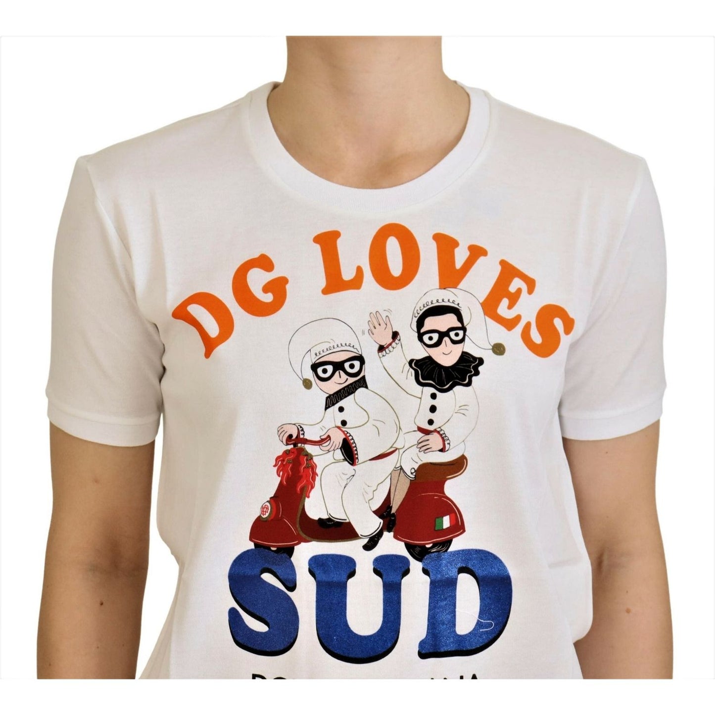 Dolce & Gabbana White Cotton DG Loves SUD T-shirt TSH8086- 36
