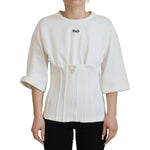 Dolce & Gabbana White Corset Stretch Cotton Top T-shirt TSH83230- 42