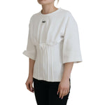 Dolce & Gabbana White Corset Stretch Cotton Top T-shirt TSH83230- 42