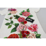 Dolce & Gabbana White Rose DGLogo Printed Short Sleeves Top TSH83151 -36