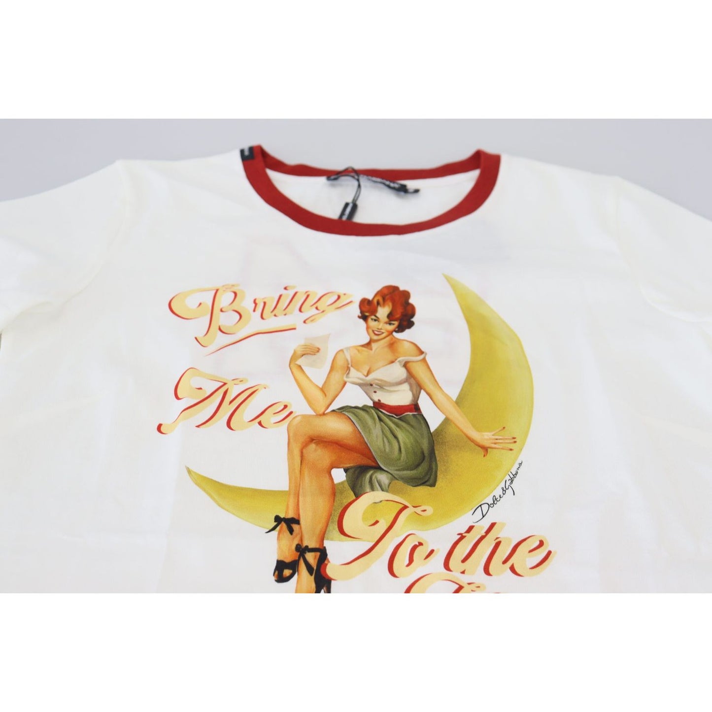 Dolce & Gabbana White Printed Short Sleeves Pullover Top TSH83943 -40