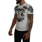 Dolce & Gabbana White DG Crown Floral Crewneck Men T-shirt TSH83989-44
