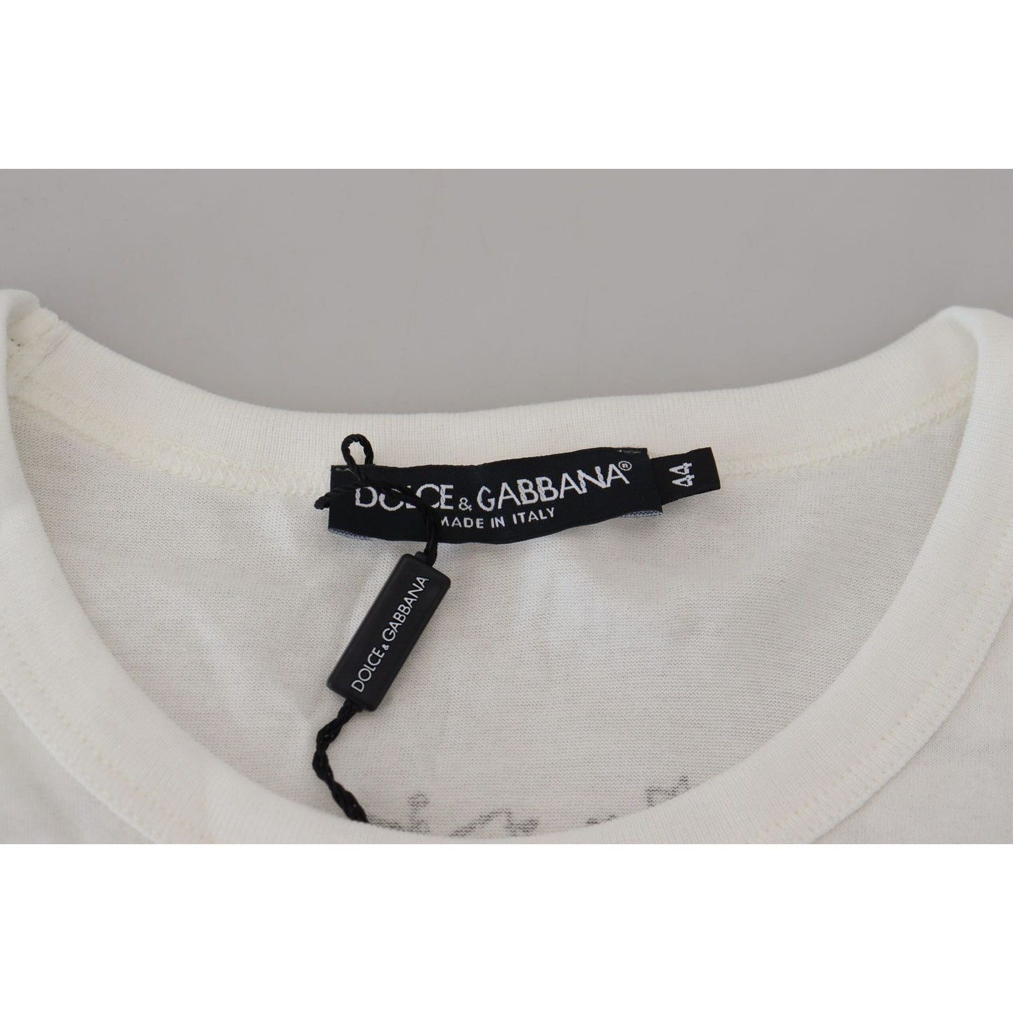 Dolce & Gabbana White DG Crown Floral Crewneck Men T-shirt TSH83989-44