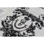 Dolce & Gabbana White DG Crown Floral Crewneck Men T-shirt TSH83989-44