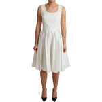 Dolce & Gabbana White Polka Dotted Cotton A-Line Dress DR2753- 42