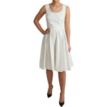 Dolce & Gabbana White Polka Dotted Cotton A-Line Dress DR2753- 42