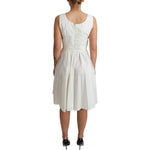 Dolce & Gabbana White Polka Dotted Cotton A-Line Dress DR2753- 42