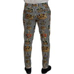 Dolce & Gabbana White Cotton Stretch Crown Trouser Pants PAN74755-44