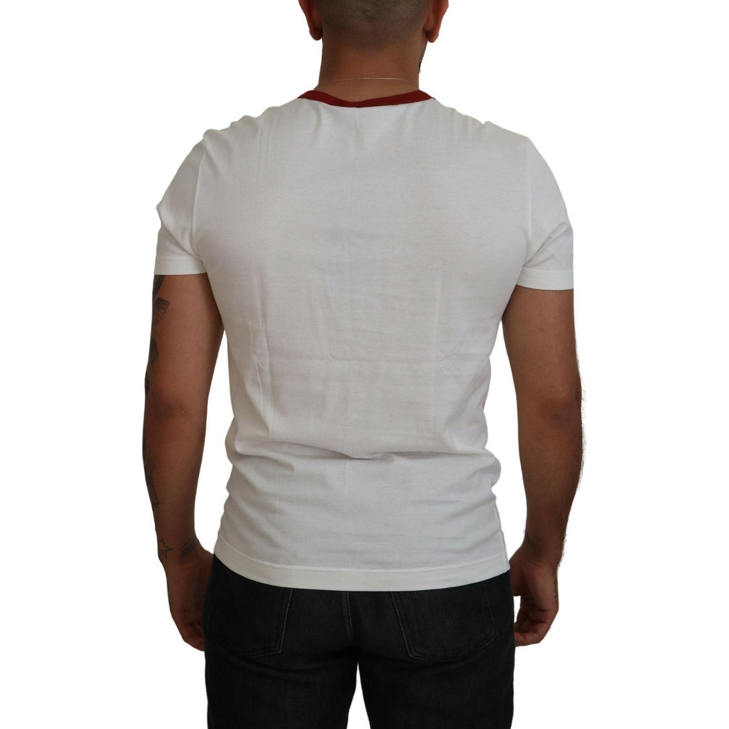 Dolce & Gabbana Cotton White Logo Print Crewneck T-shirt TSH83977-42