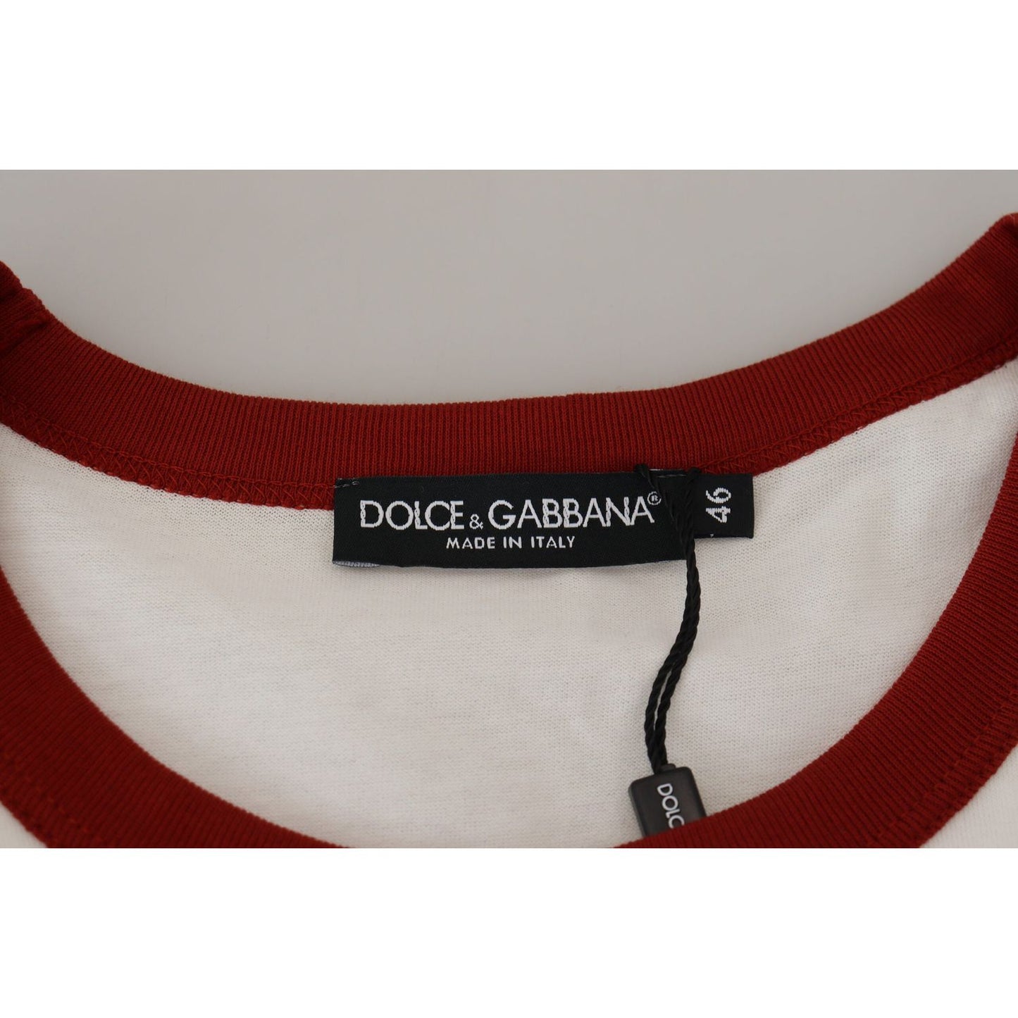 Dolce & Gabbana Cotton White Logo Print Crewneck T-shirt TSH83977-42