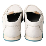Dolce & Gabbana White Leather Loafers Moccasins Shoes MV5023- 41.5