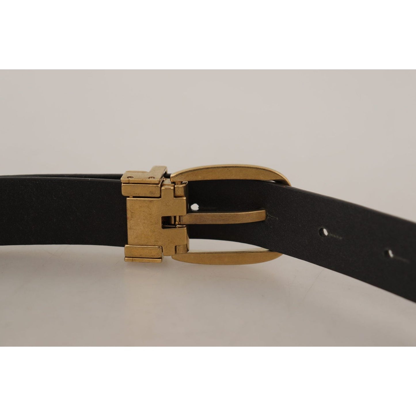 Dolce & Gabbana Brown Leather Classic Vintage Metal Buckle Belt BEL8603-80