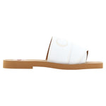 Chloé Elegant White Cotton Slide Sandals 7614027012590
