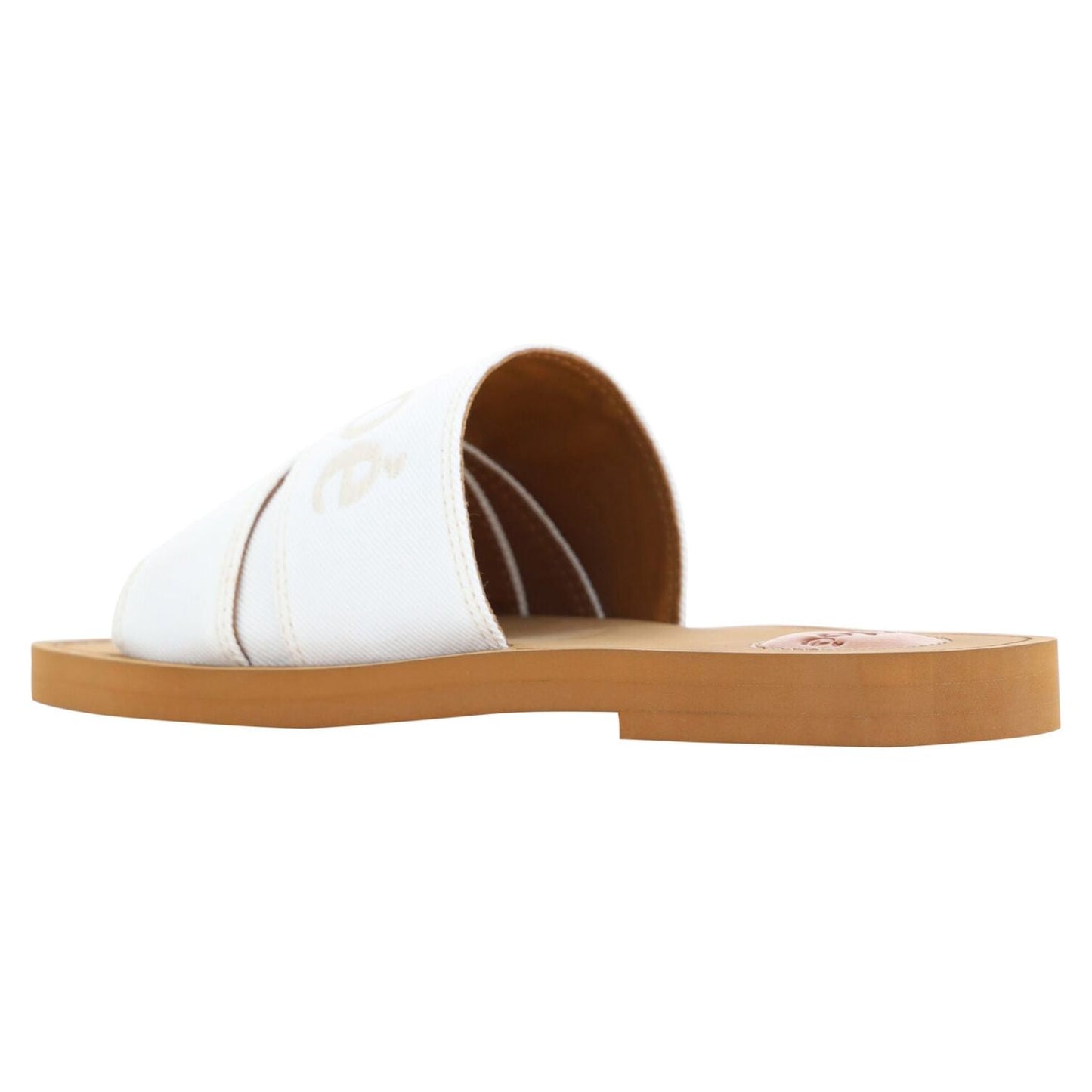 Chloé Elegant White Cotton Slide Sandals 7614027012590