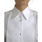 Dolce & Gabbana Cotton Collared Long Sleeves Shirt White TSH84086-46