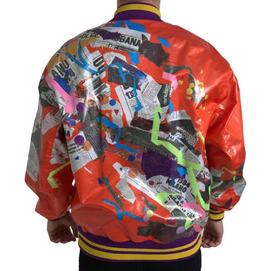 Dolce & Gabbana Orange Polyester Button Blouson Jacket TSH84193-46