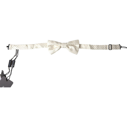 Dolce & Gabbana Ivory Fantasy Pattern Adjustable Neck Papillon Bow Tie