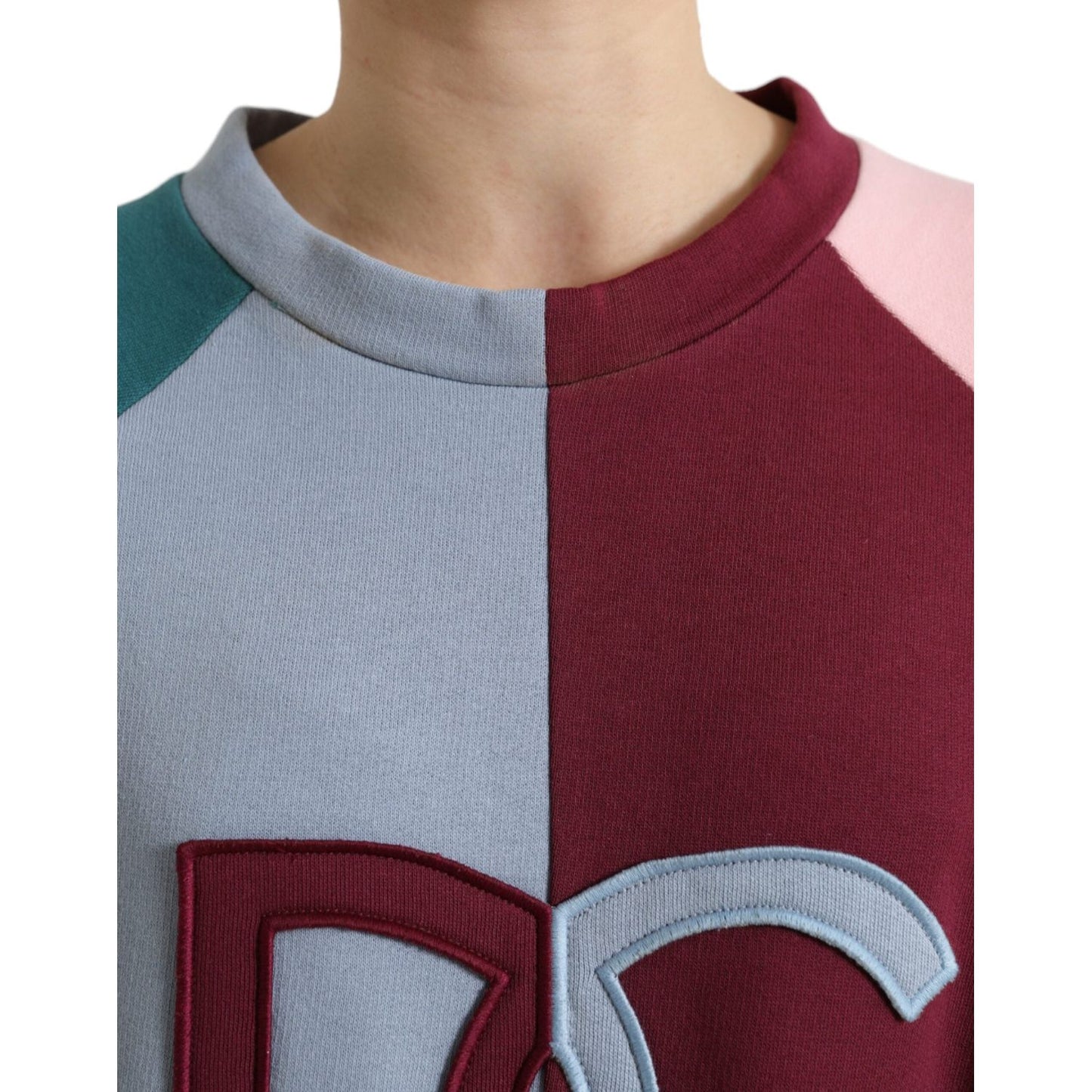 Dolce & Gabbana Multicolor Cotton Crew Neck Pullover Sweater