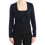 Cavalli Blue cropped wool cardigan