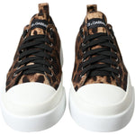 Dolce & Gabbana Brown Leopard Canvas Sneakers Shoes MV5235-44.5