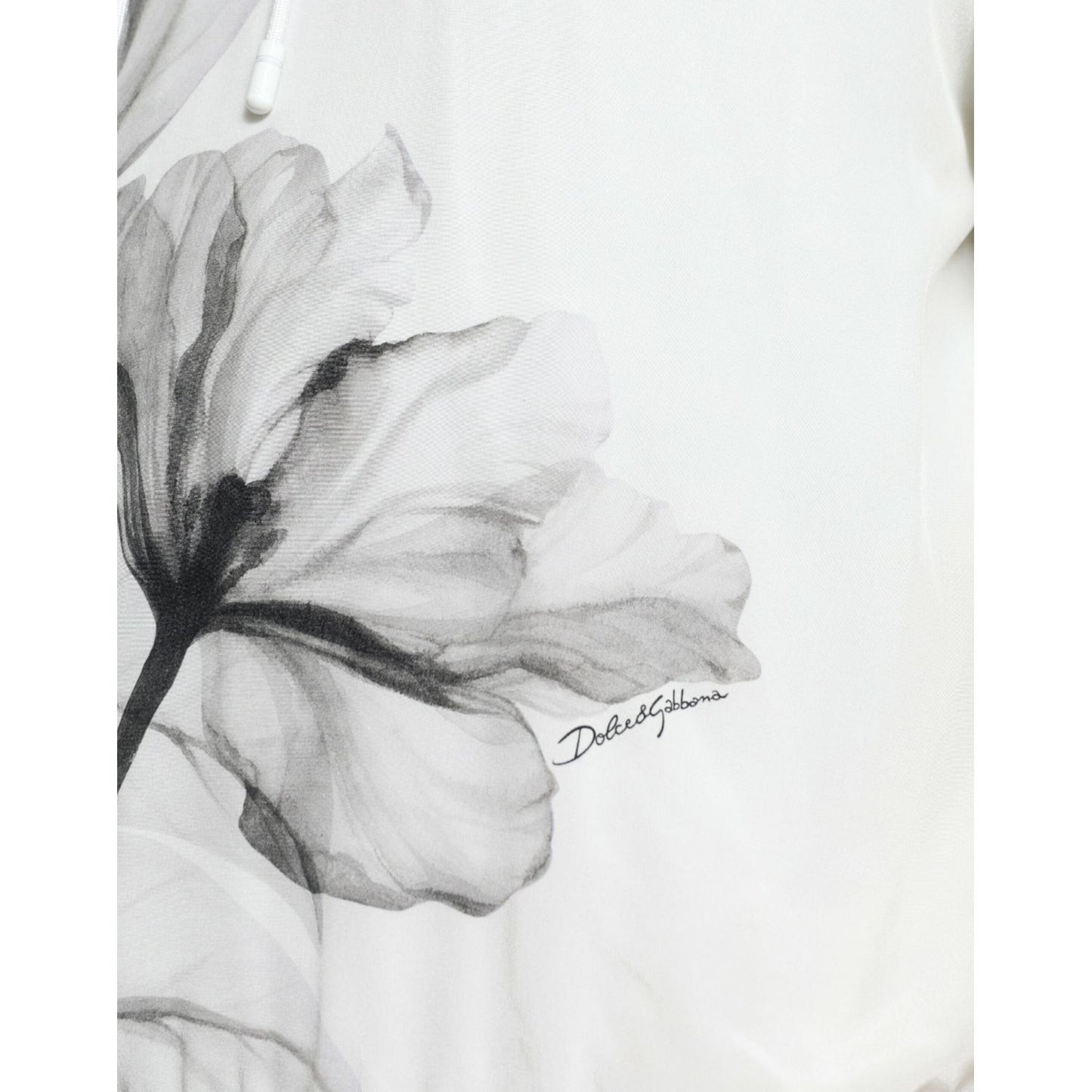 Dolce & Gabbana White Floral Print Hooded Pullover Sweater TSH84740-48
