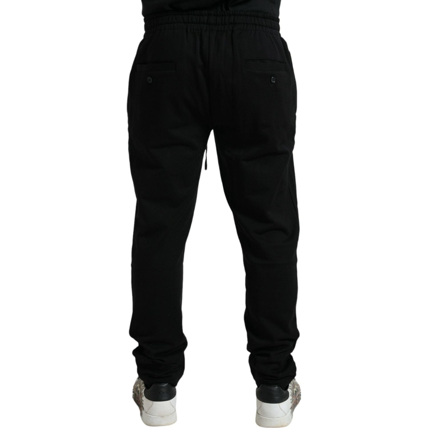 Dolce & Gabbana Black Cotton Logo Jogger Men Sweatpants Pants