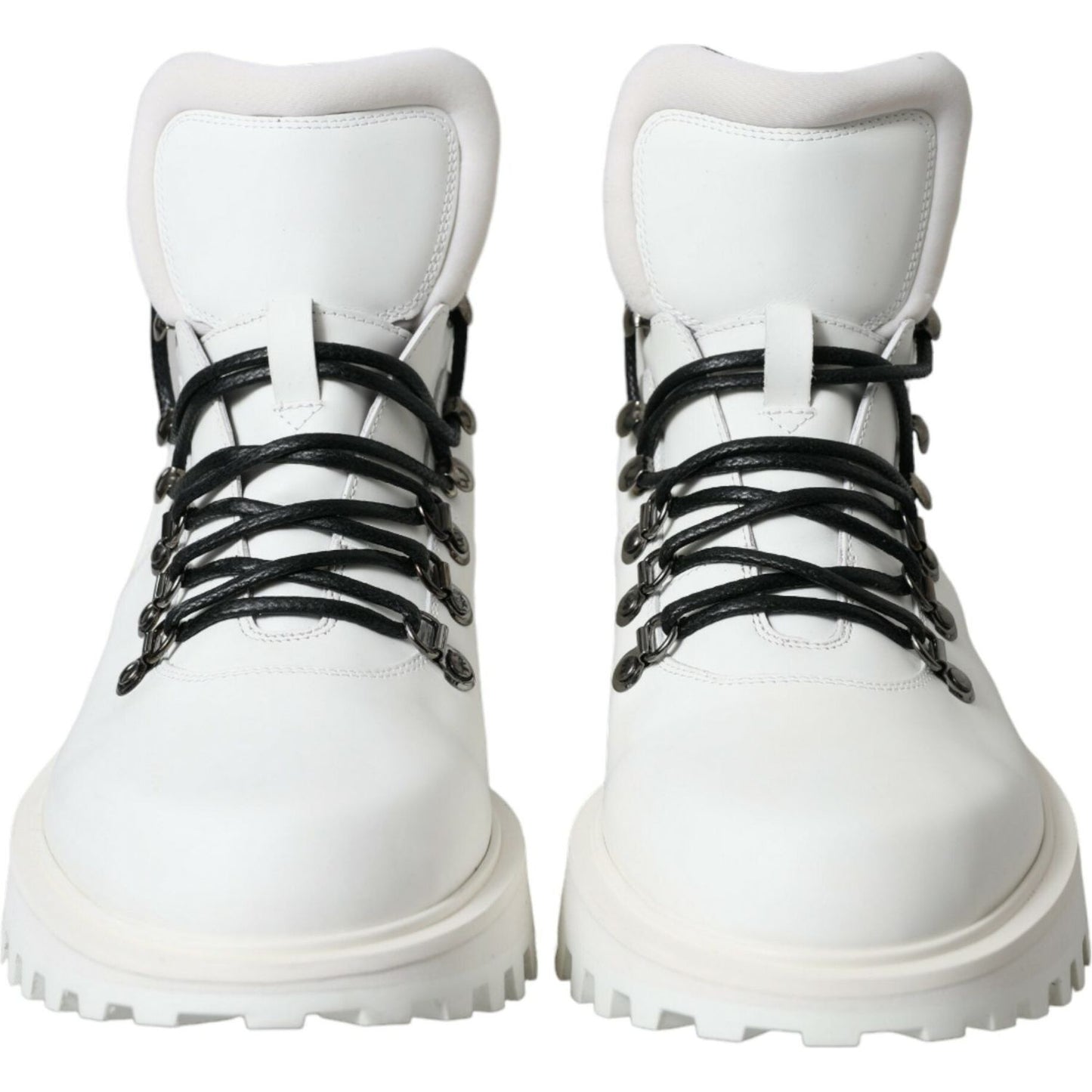 Dolce & Gabbana White Vulcano Trekking Ankle Boots Shoes MV5437-40.5