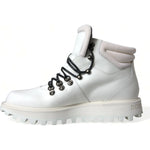 Dolce & Gabbana White Vulcano Trekking Ankle Boots Shoes MV5437-40.5