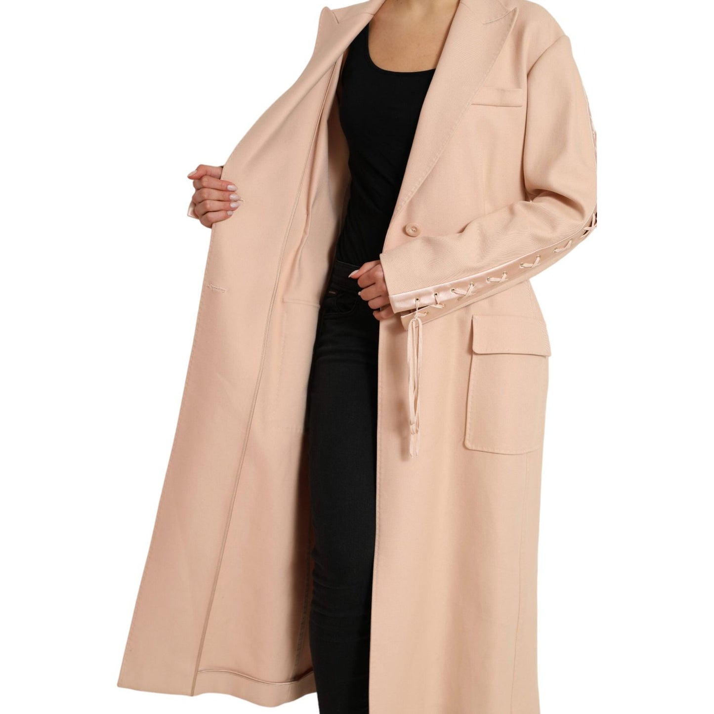 Dolce & Gabbana Beige Cotton Single Breasted Long Coat Jacket JKT3700-40