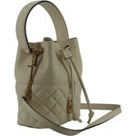 Versace Elegant Small White Leather Bucket Shoulder Bag 8056204983269