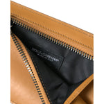Dolce & Gabbana Orange Calf Leather Credit Card Holder Clip On Wallet BAG1113