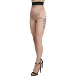 Dolce & Gabbana Beige Silk High Waist Mini Hot Pants Shorts SKI1392-40