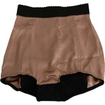 Dolce & Gabbana Beige Silk High Waist Mini Hot Pants Shorts SKI1392-40