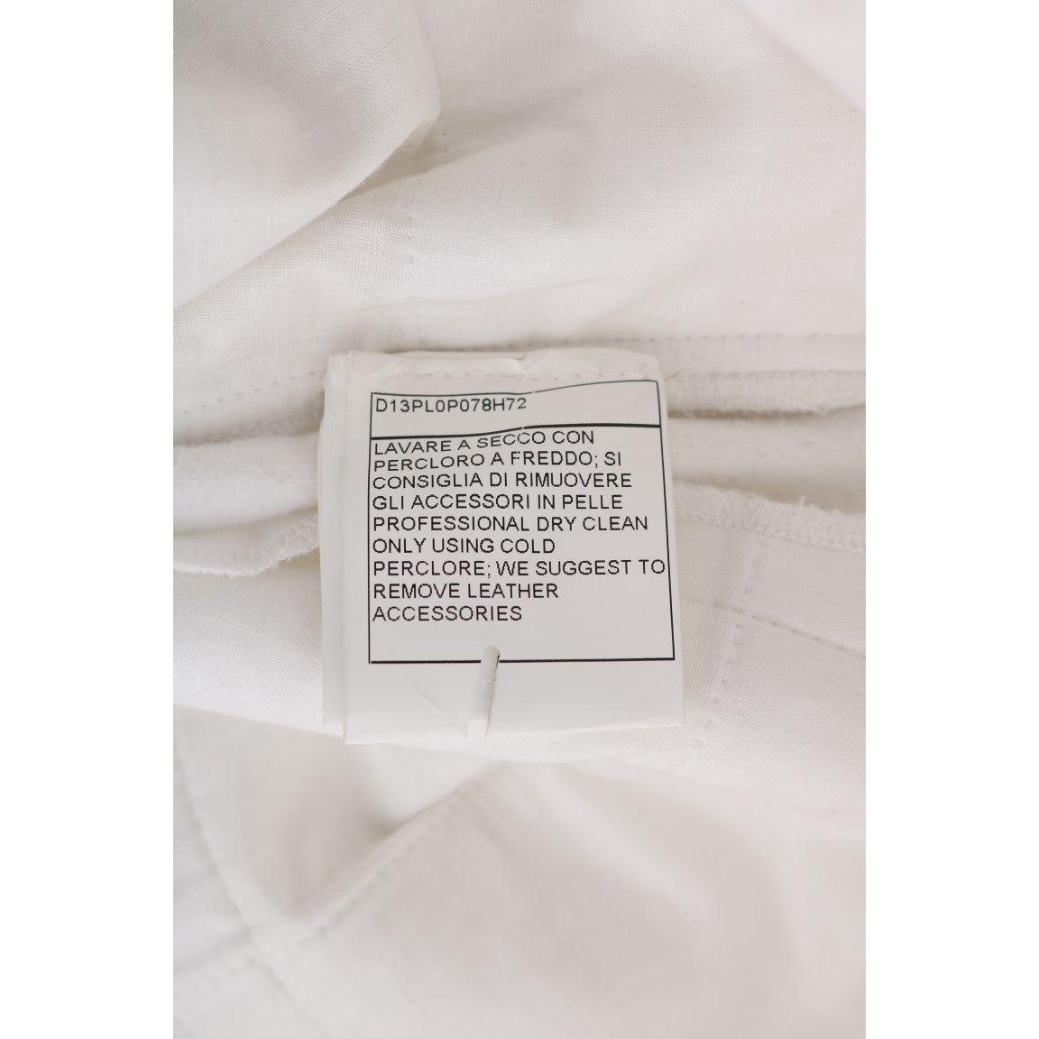 Ermanno Scervino White Cotton Slim Fit Casual Pants SIG30311-1