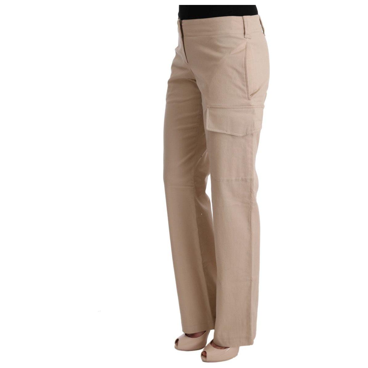 Ermanno Scervino Beige Cotton Wool Regular Fit Pants