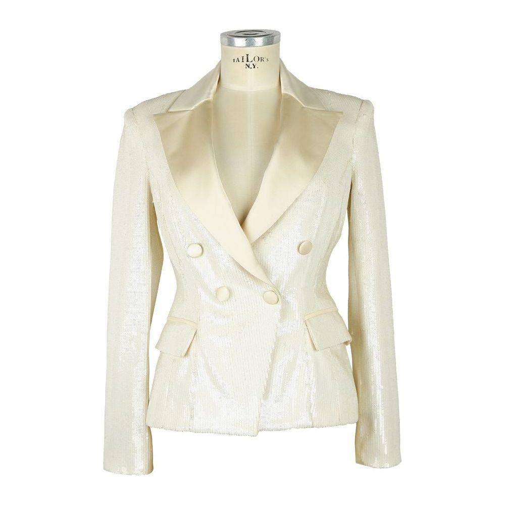 Elisabetta Franchi White Polyester Women Blazer EL-8358-IT40|S