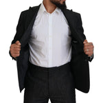Dsquared² Black Cotton Single Breasted 2 Piece MIAMI Suit Dsquared² Black