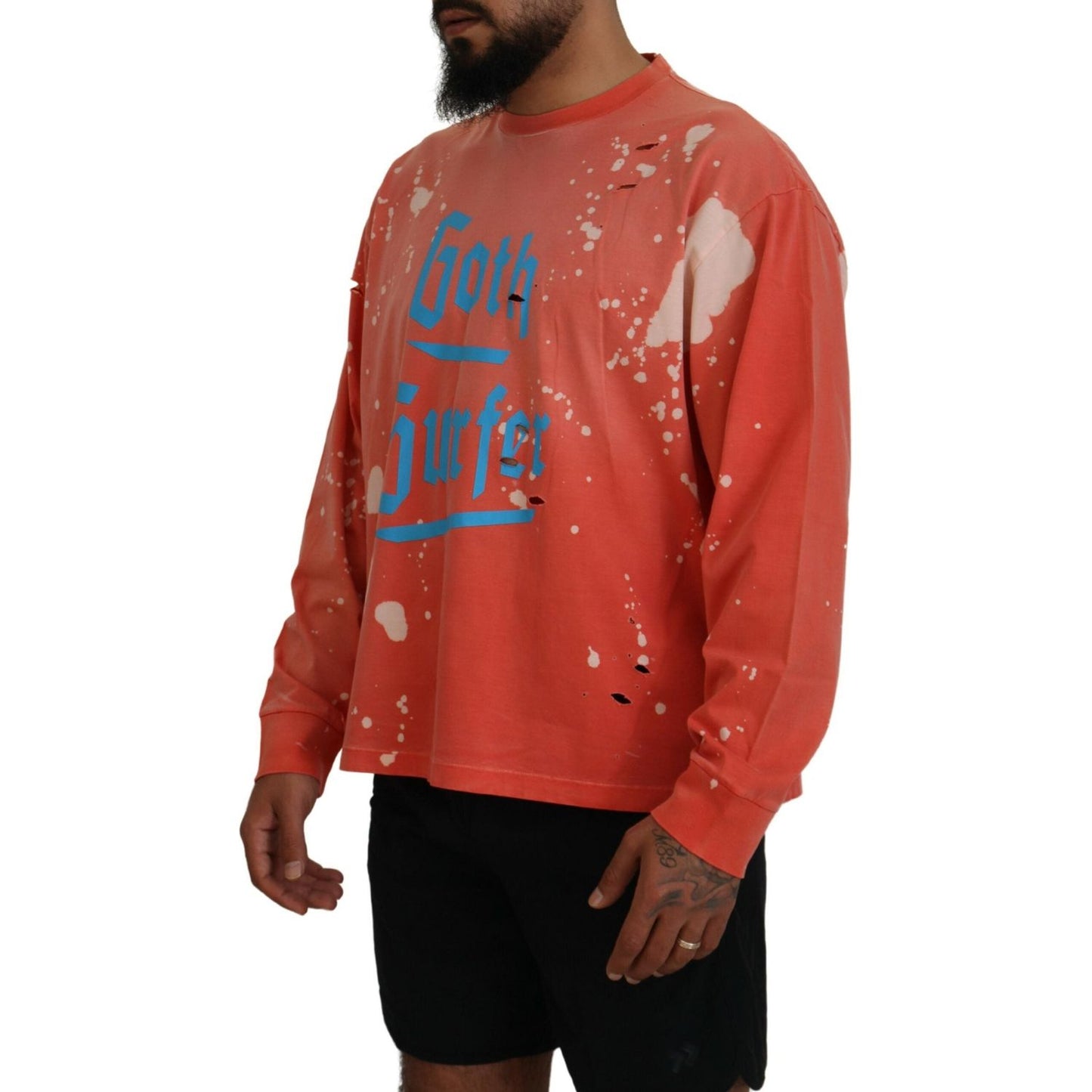 Dsquared² Orange Printed Long Sleeves Pullover Sweater TSH83527-48