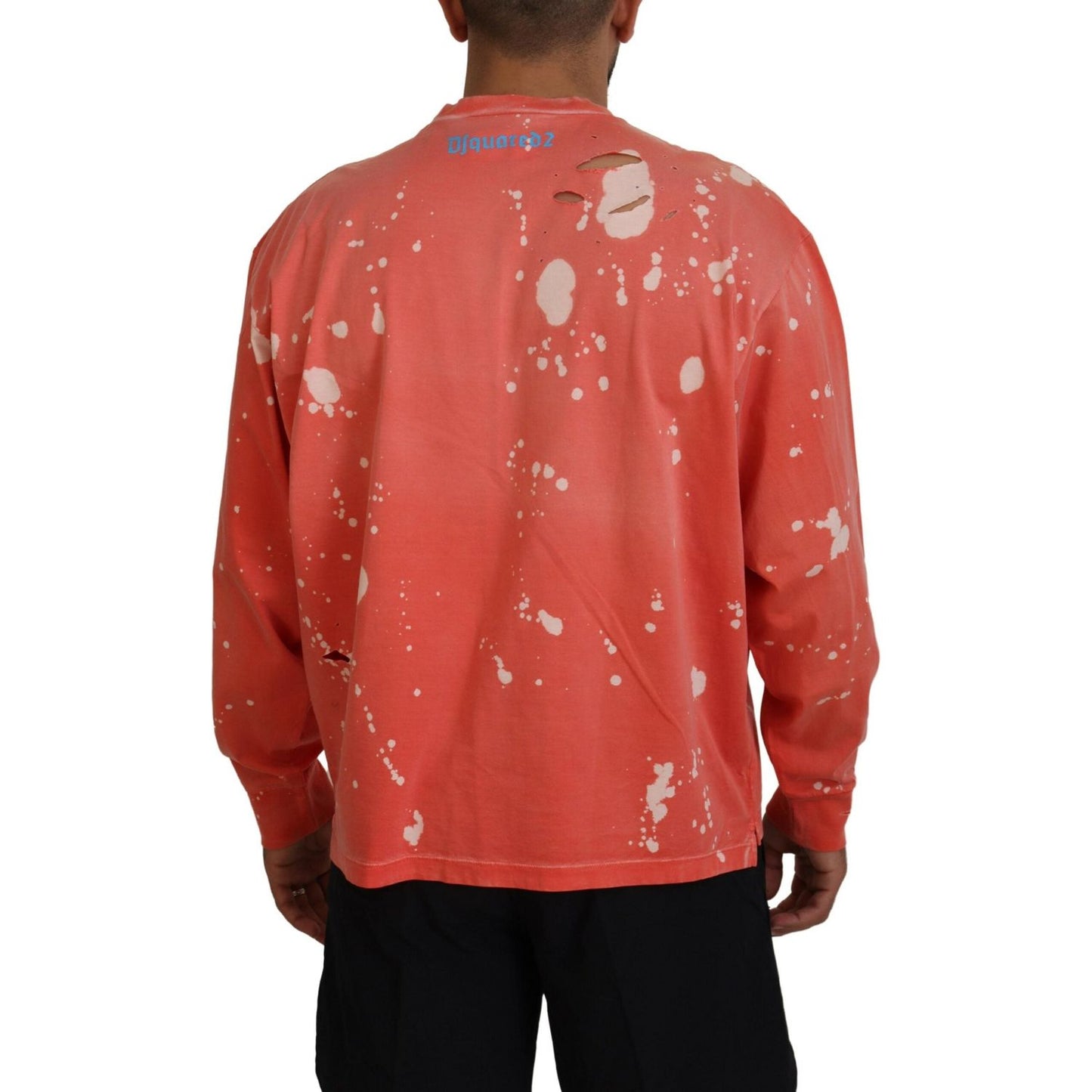 Dsquared² Orange Printed Long Sleeves Pullover Sweater TSH83527-48