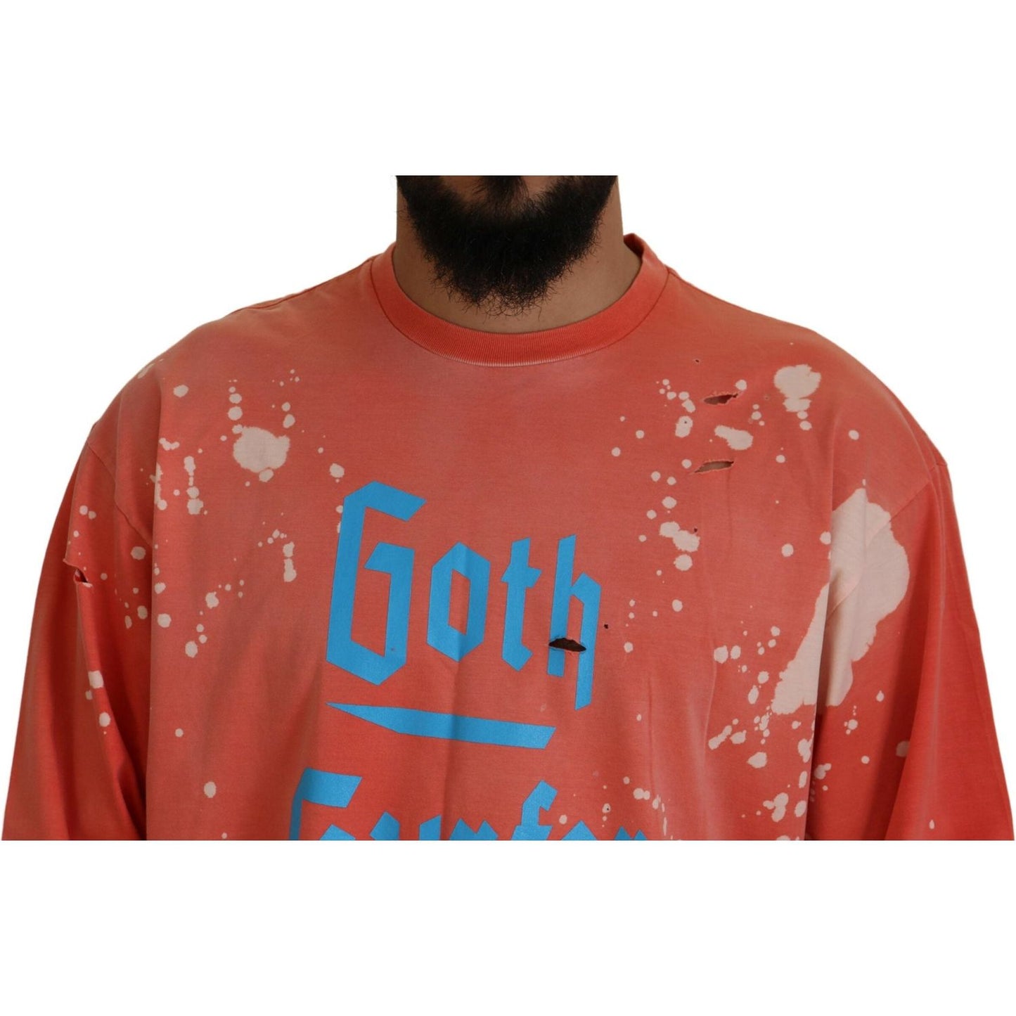 Dsquared² Orange Printed Long Sleeves Pullover Sweater TSH83527-48