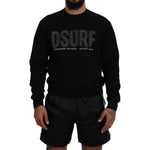 Dsquared² Black Cotton Printed Long Sleeves Pullover Sweater Dsquared² Black