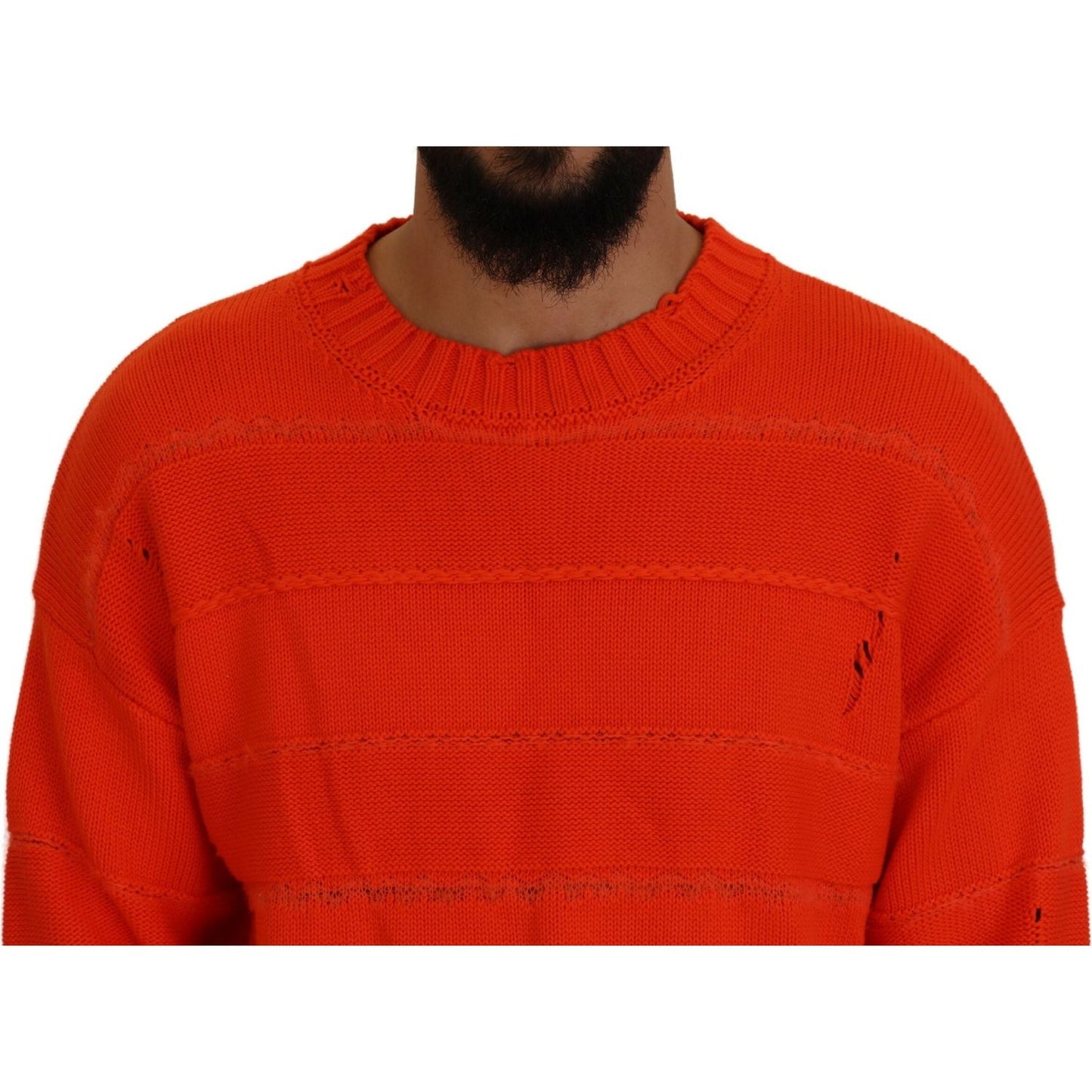 Dsquared² Orange Cotton Long Sleeves Men Pullover Sweater TSH83545-48