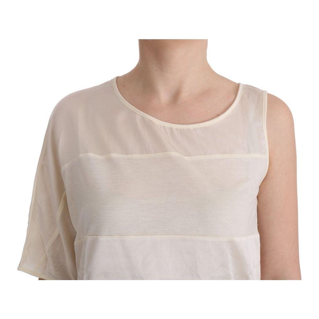 Costume National Beige Asymmetric Top Blouse TUI10020-1