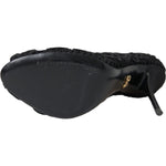 Dolce & Gabbana Black Cordonetto Ricamo Pump Open Toe Shoes LA11181-38