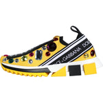Dolce & Gabbana Yellow Sorrento Crystals Sneakers Womens Shoes