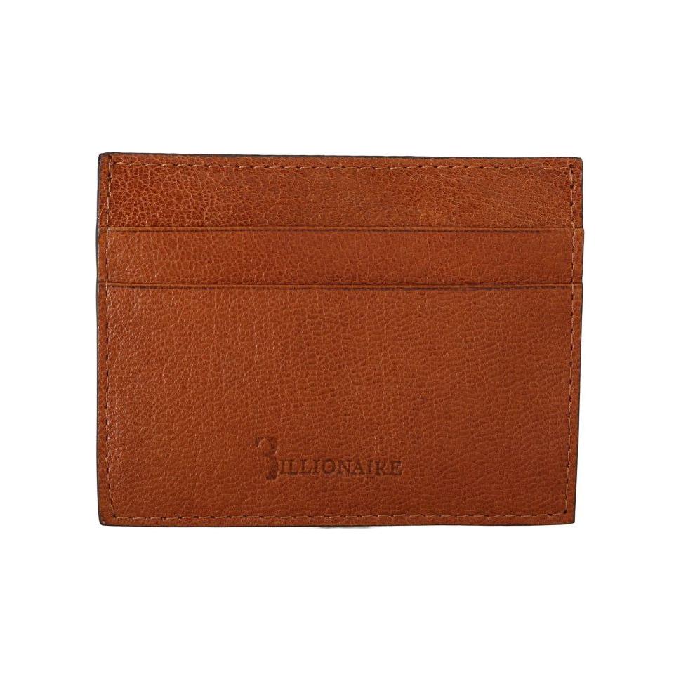 Billionaire Italian Couture Brown Leather Cardholder Wallet VAS1449