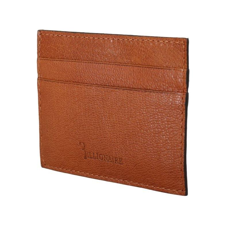 Billionaire Italian Couture Brown Leather Cardholder Wallet VAS1449