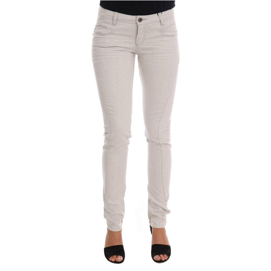 Costume National White Cotton Stretch Slim Jeans