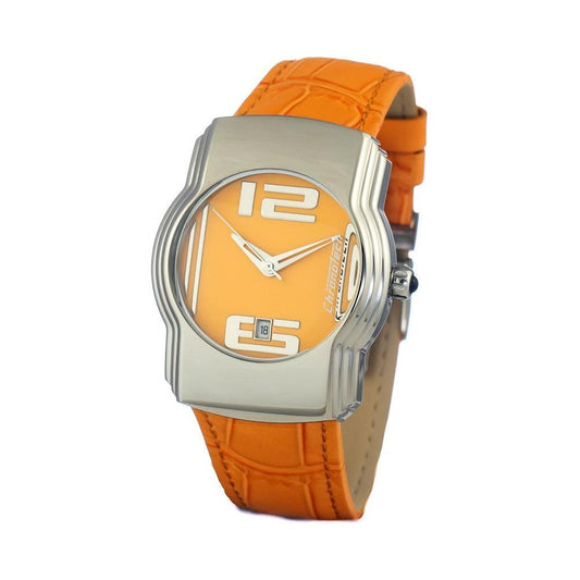 Chronotech Orange Leather Watch